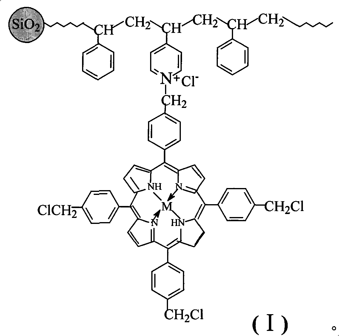 Preparation of silica gel supported metalloporphyrin compound and application method thereof