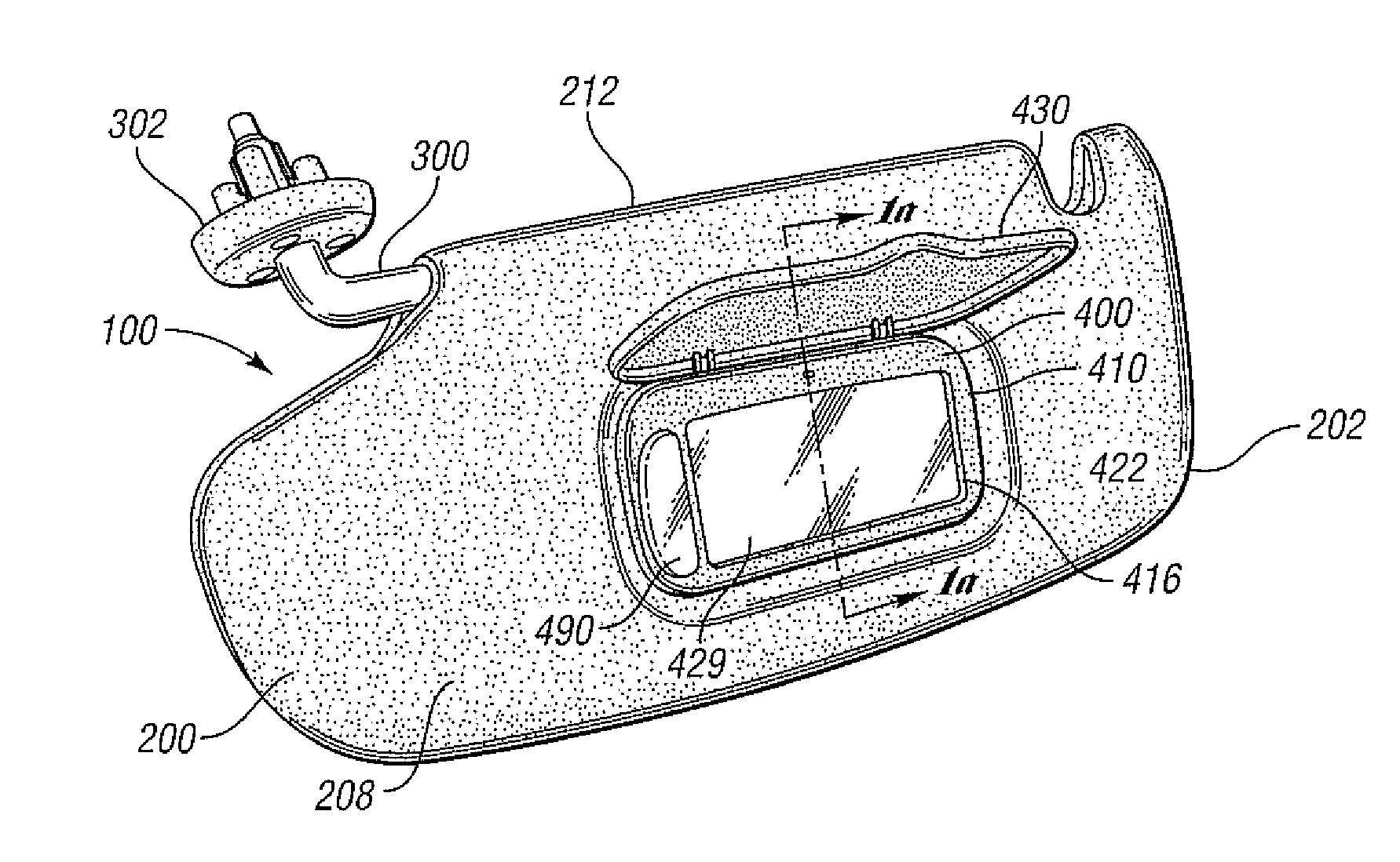 Illuminated visor vanity