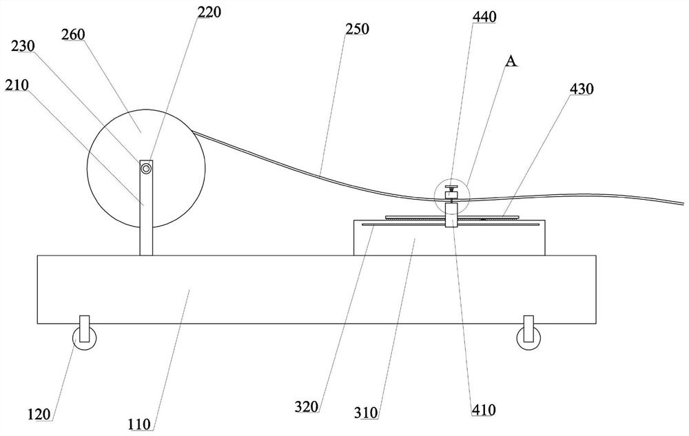 Cable take-up and pay-off device for electrical installation engineering