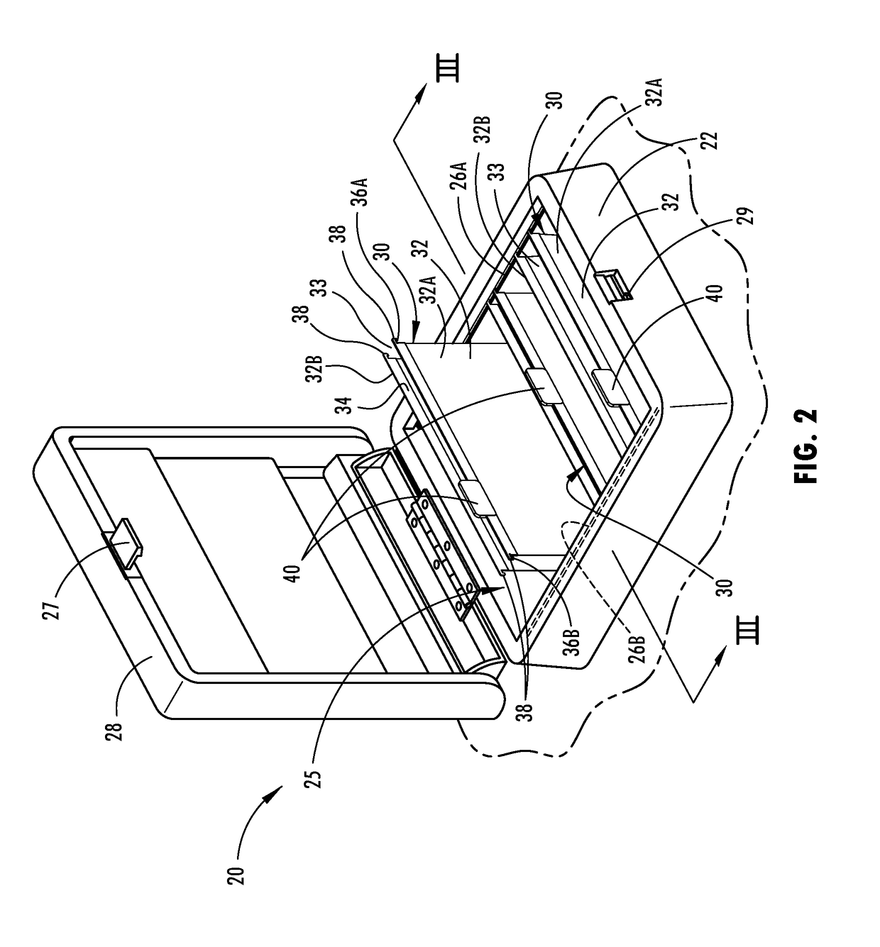 Storage compartment and hanging storage module having illuminated tab