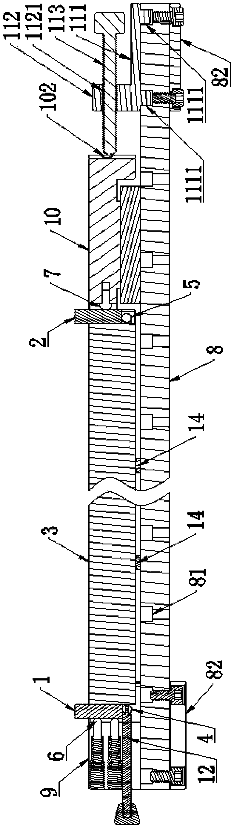 Splicing and fixing structure of block gauges and device utilizing same