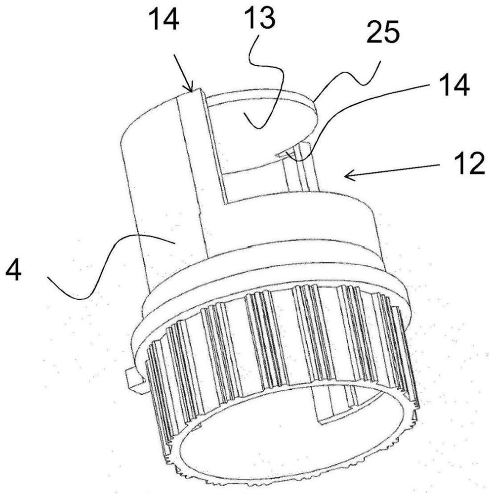 Dosing device for liquid supply with neck