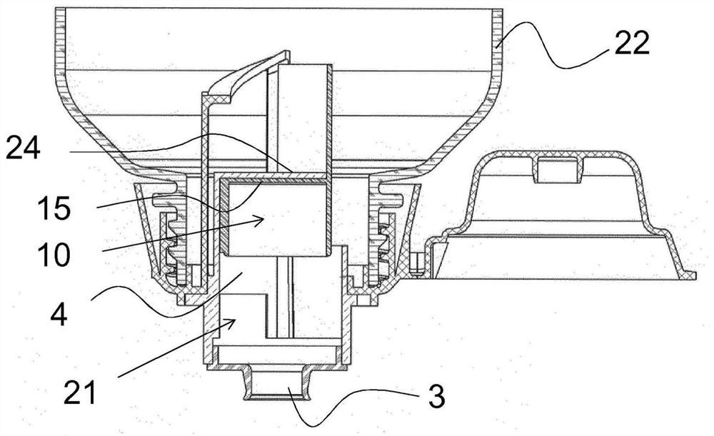 Dosing device for liquid supply with neck