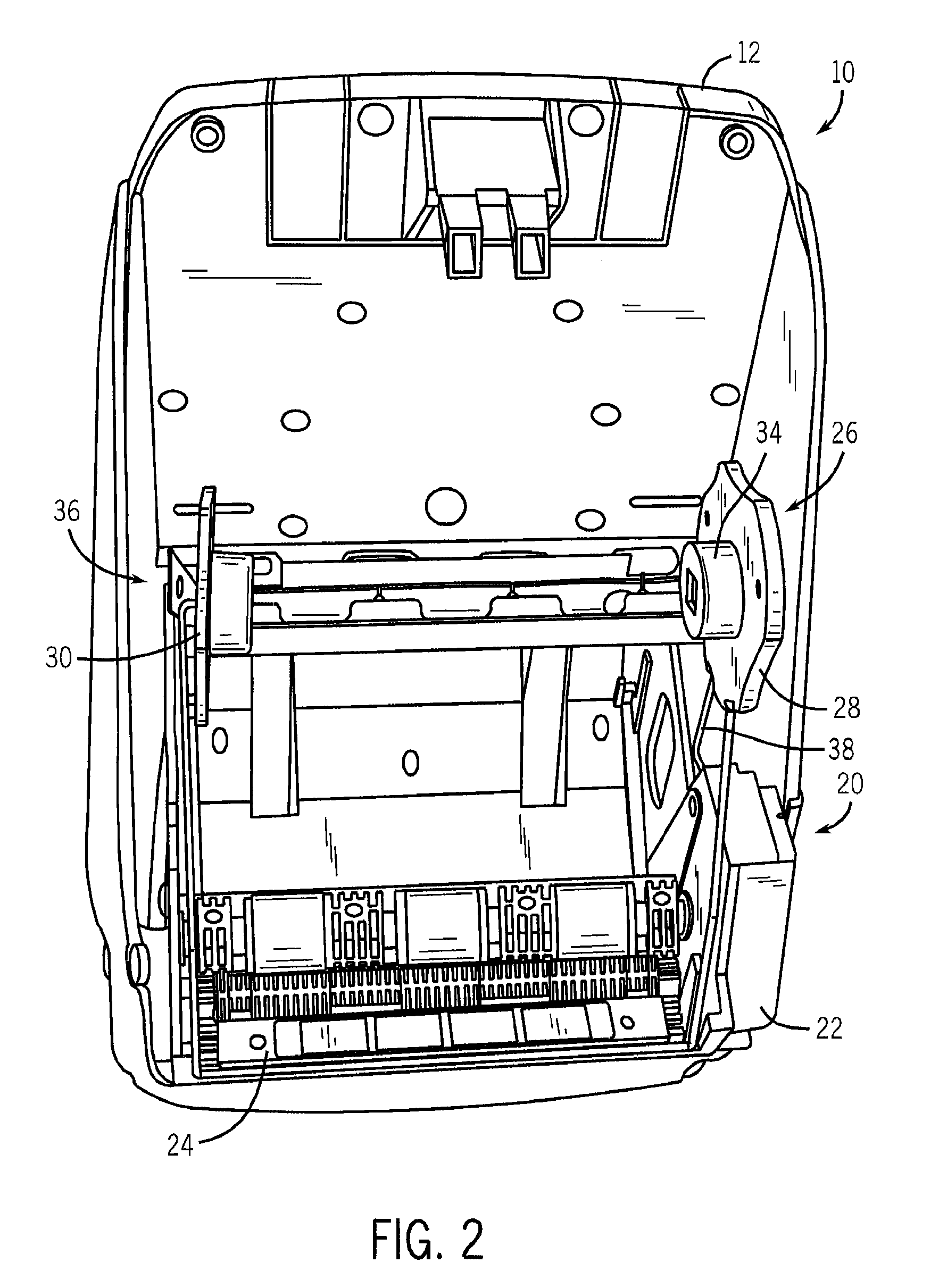 Discriminating web material dispenser