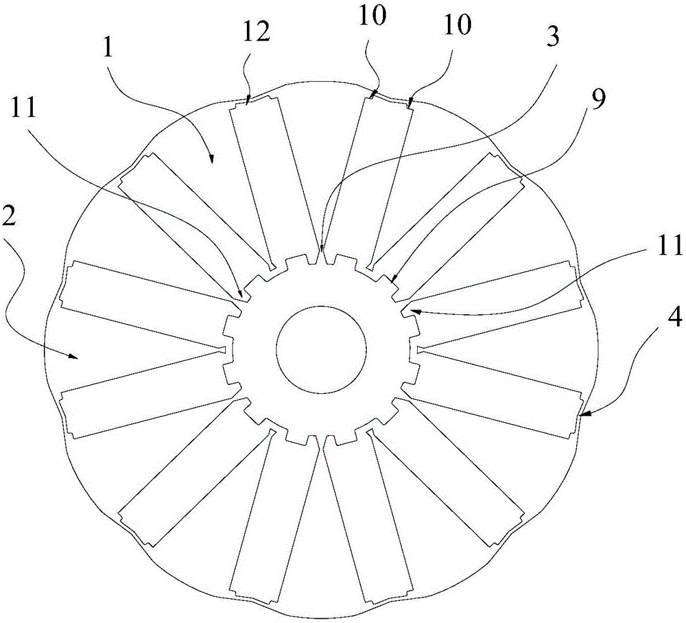 Rotor punching plate and permanent magnet motor