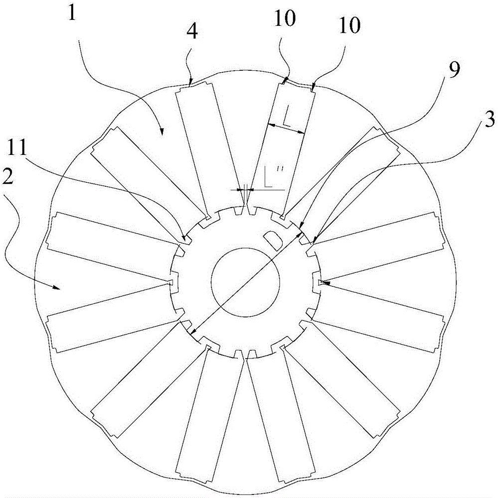 Rotor punching plate and permanent magnet motor