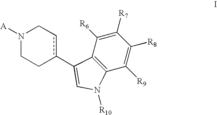 Piperidinyl indole and tetrohydropyridinyl indole derivatives and methods of their use