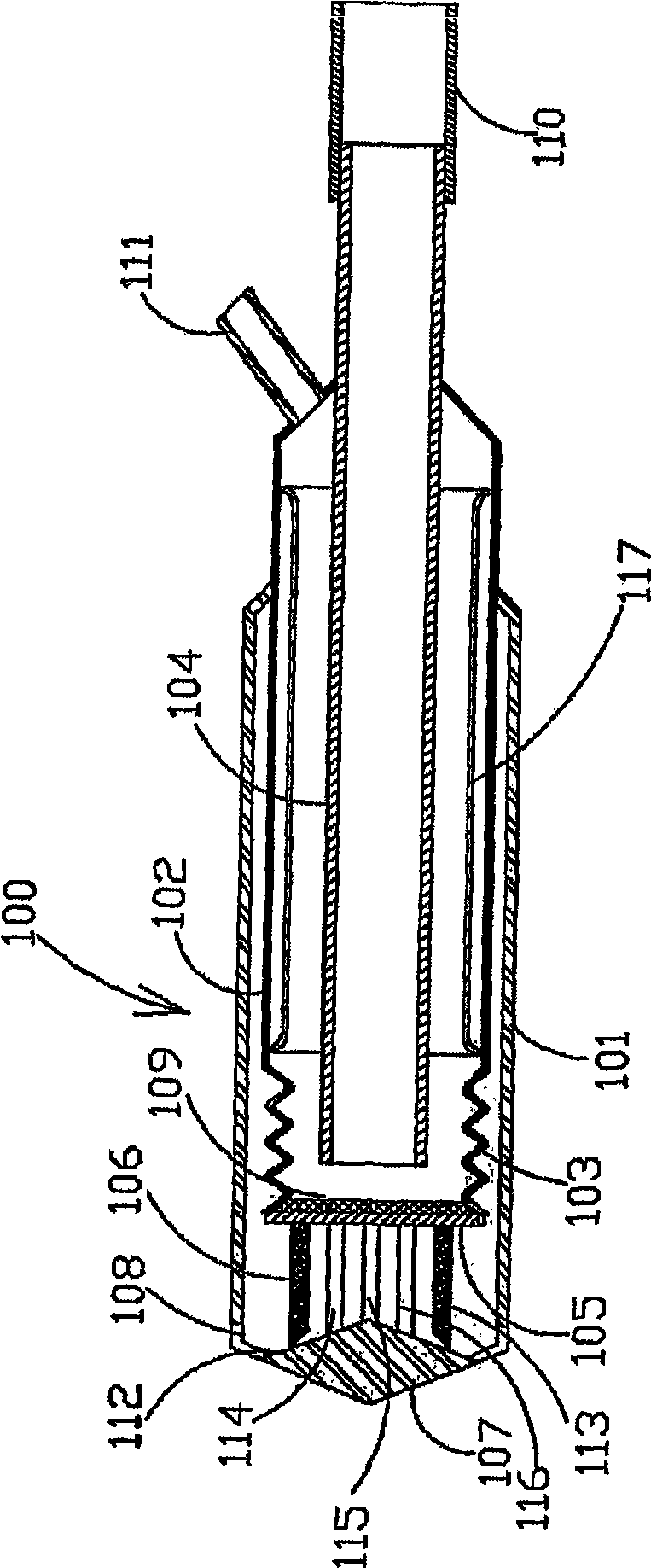 Cryogenic probe for treating enlarged volume of tissue