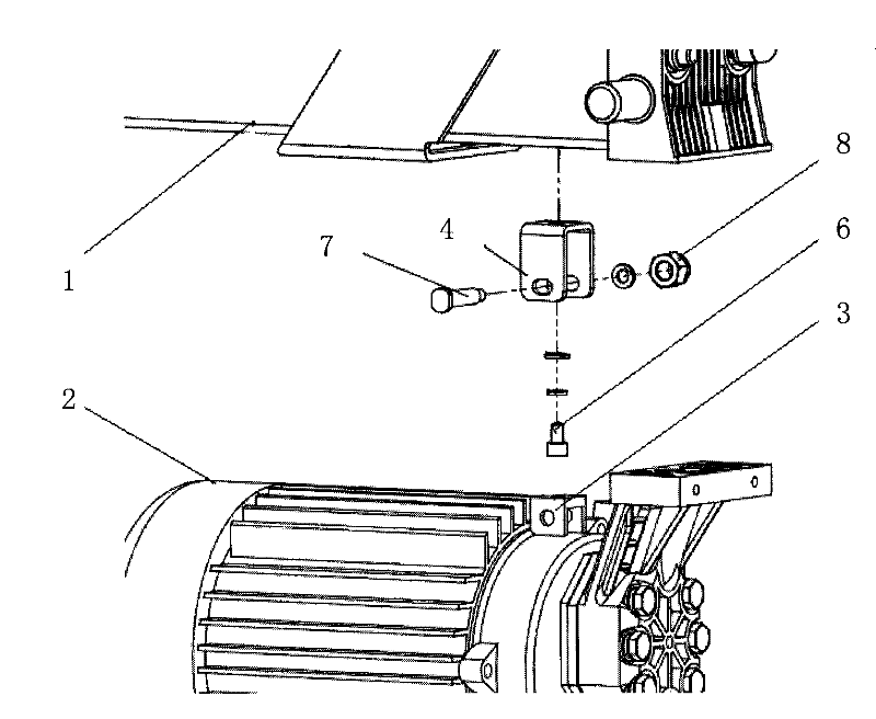 Motor tight-hanging device of horizontal type wood splitting machine