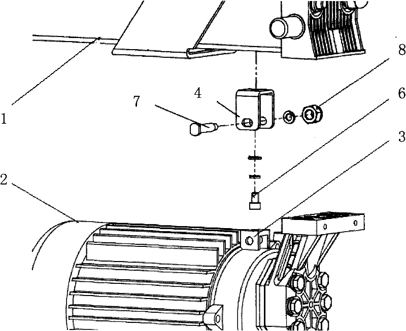 Motor tight-hanging device of horizontal type wood splitting machine