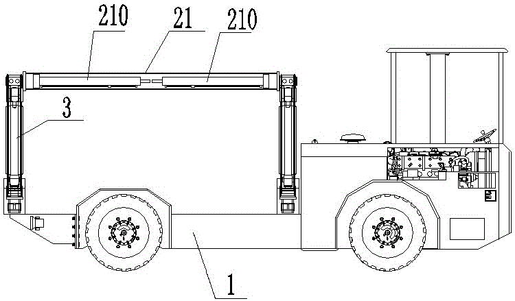 Container self-loading truck