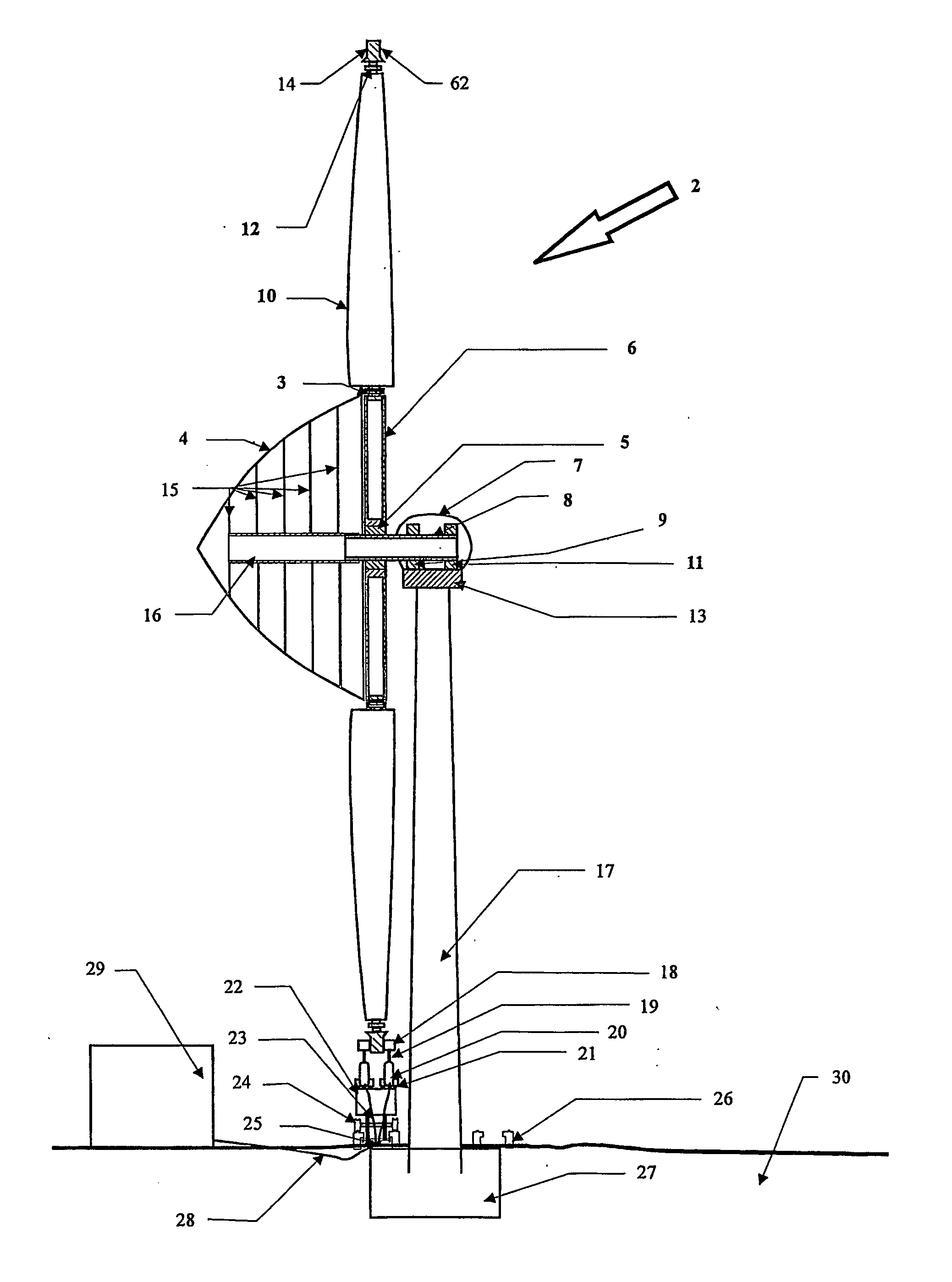 Wind turbine with friction drive power take off on outer rim