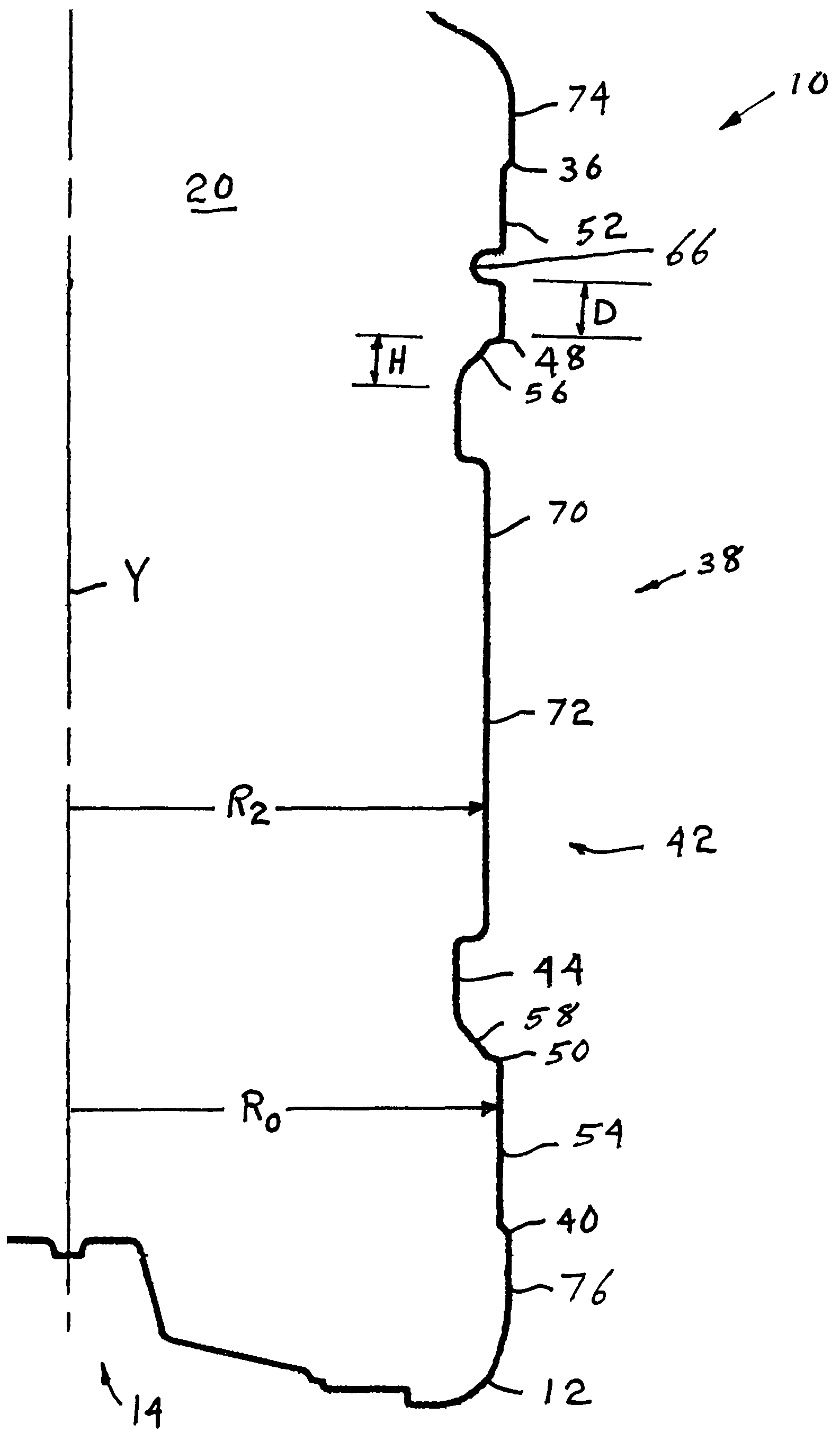 Hot fill container with restricted corner radius vacuum panels