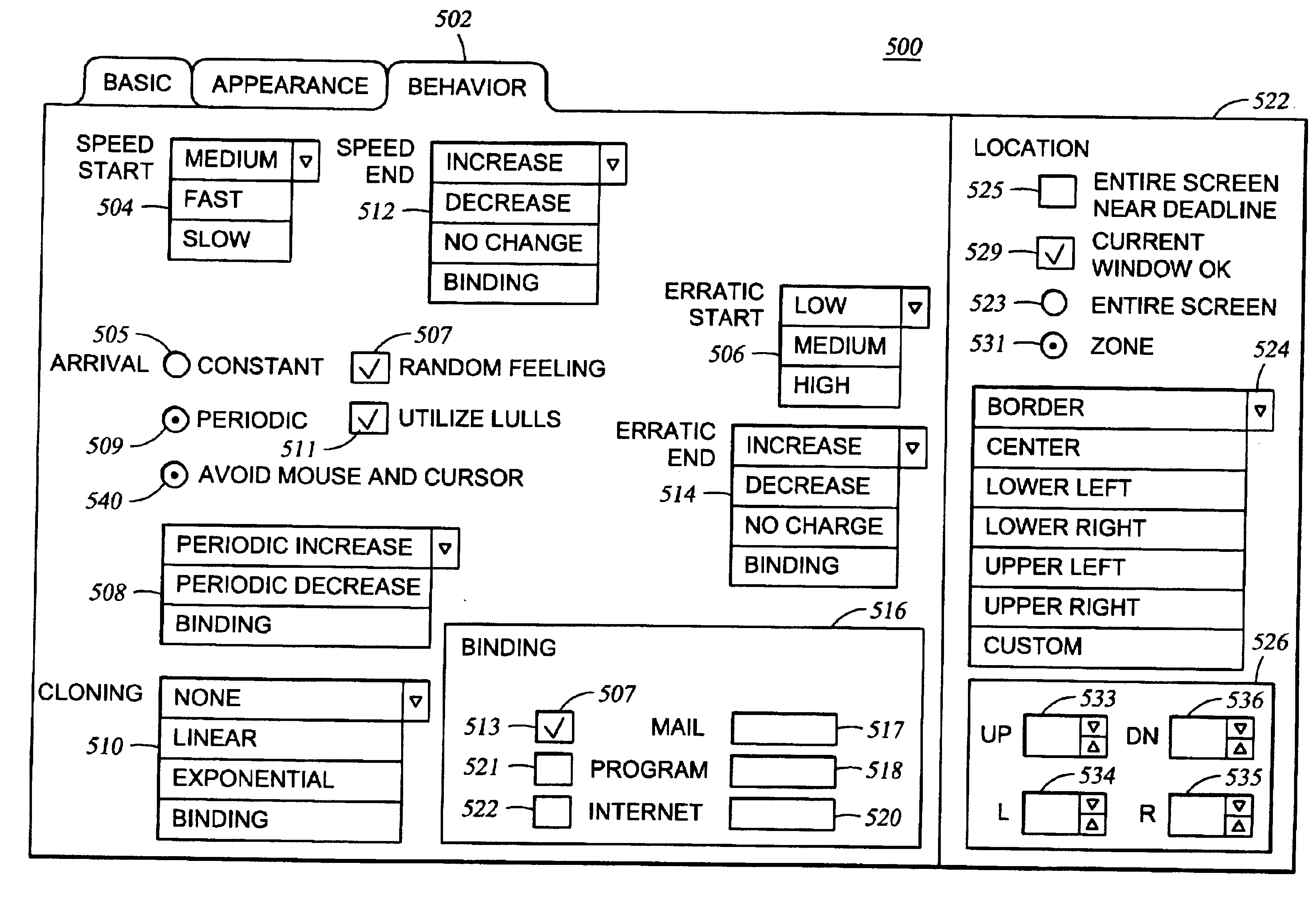 Animated graphical object notification system