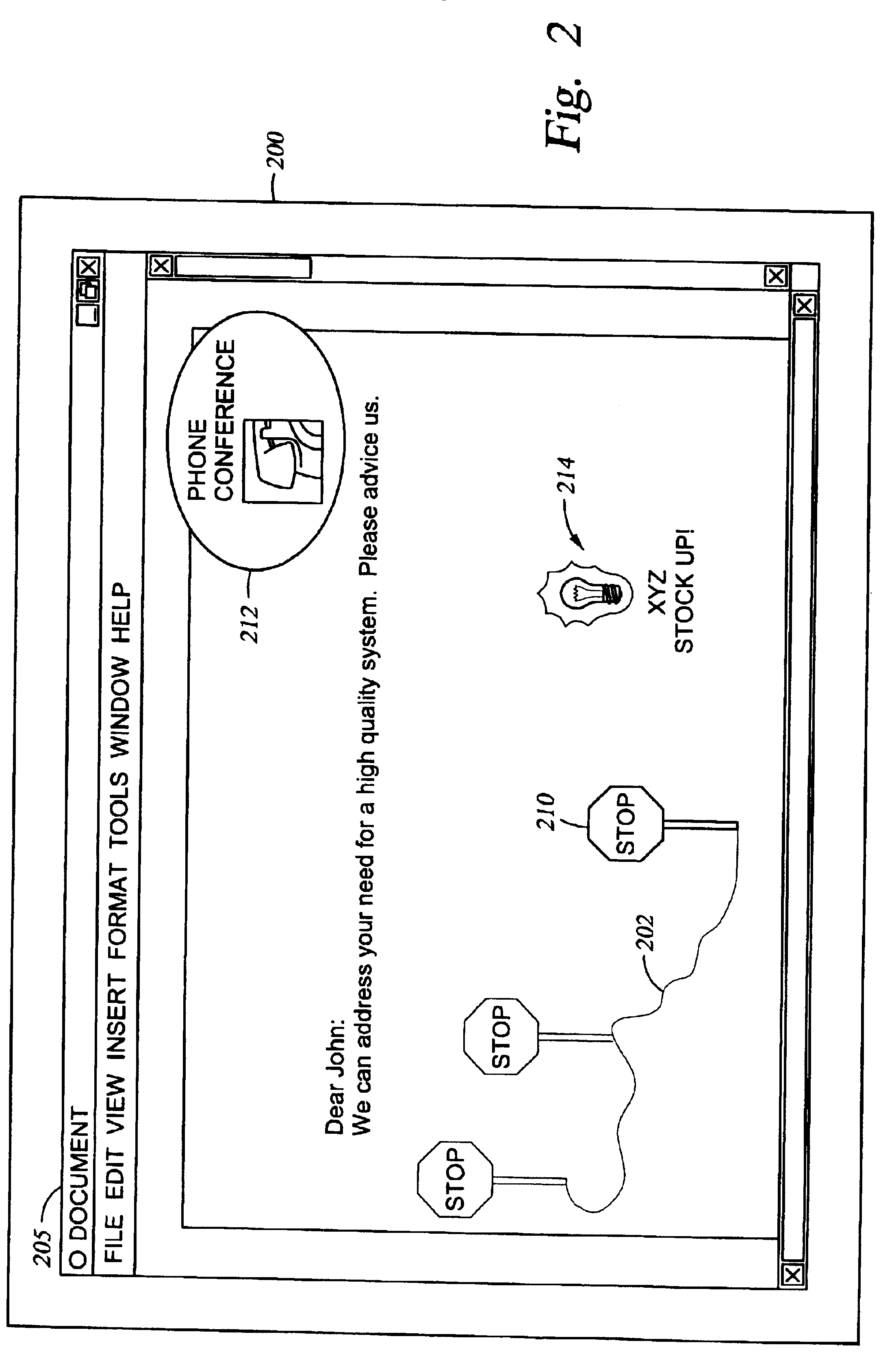 Animated graphical object notification system