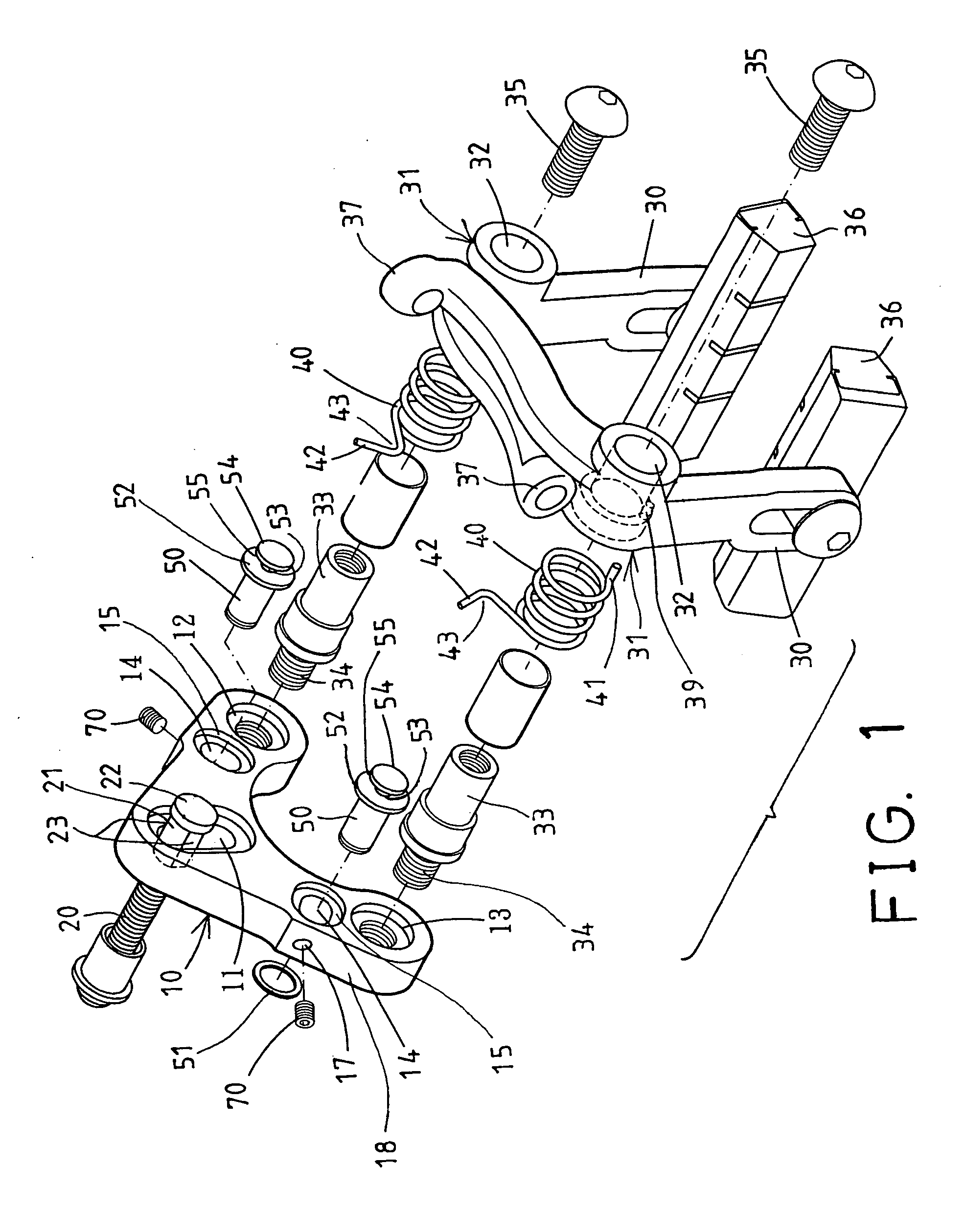 Brake device having adjustable spring member