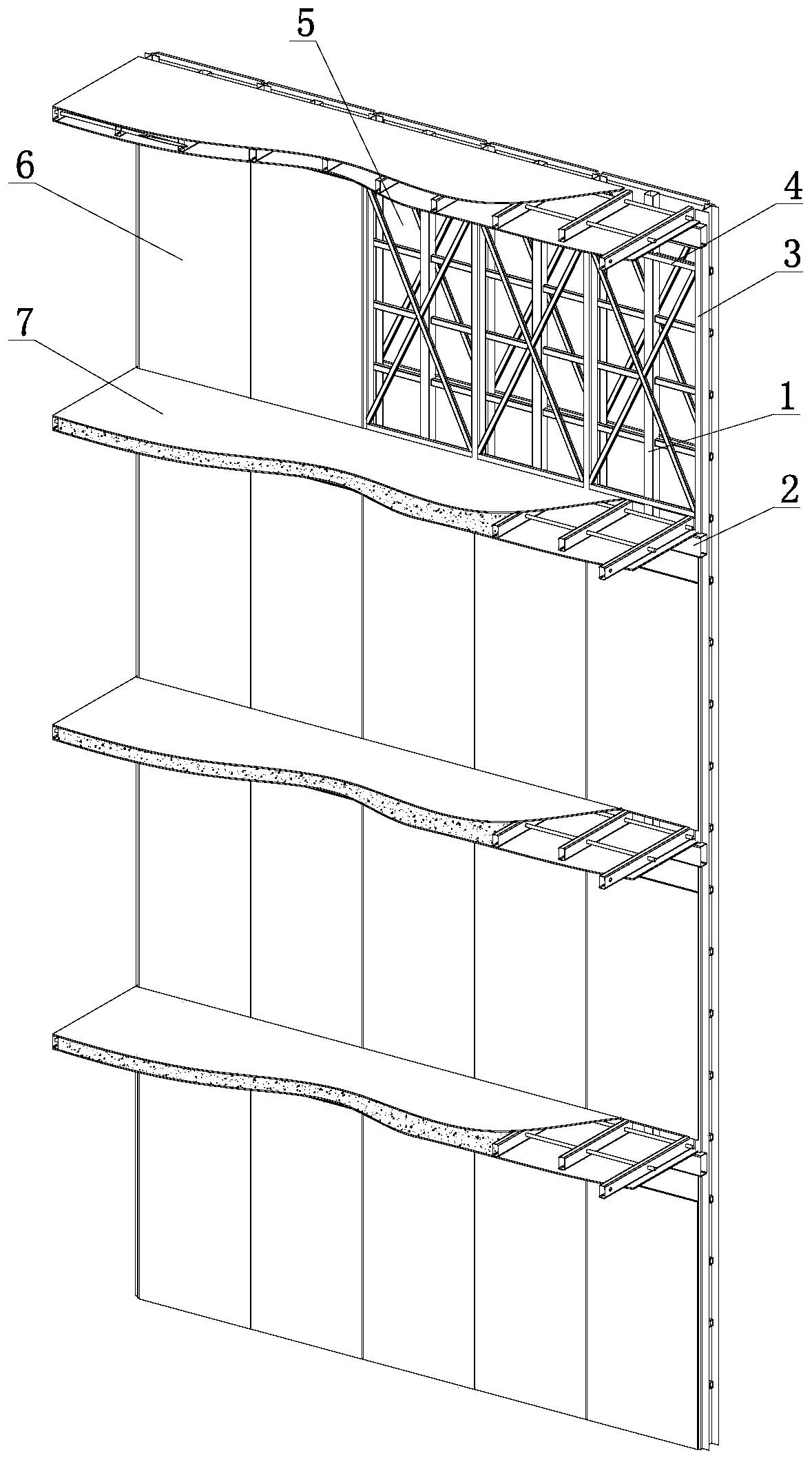 Steel structure and insulation structure integrated fixed mold shear wall and construction method