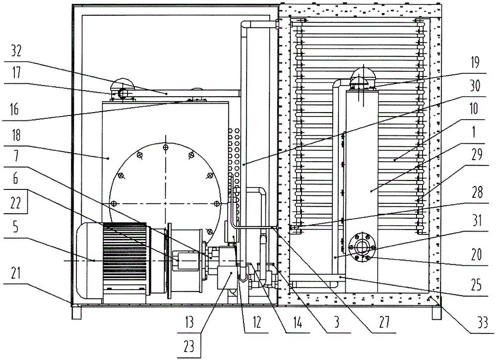 High-temperature performance environment simulation testing device of air compressor