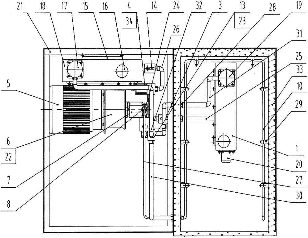 High-temperature performance environment simulation testing device of air compressor