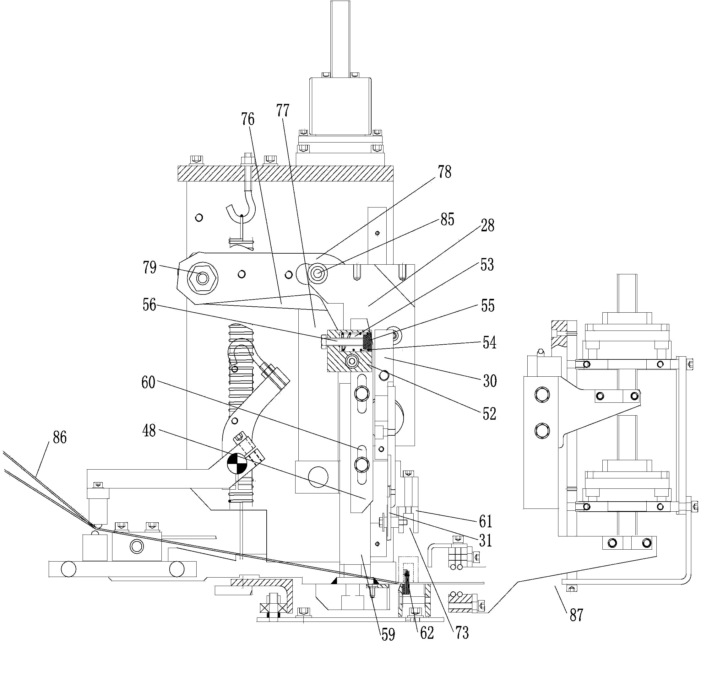 Carbon fiber yarn breaking device