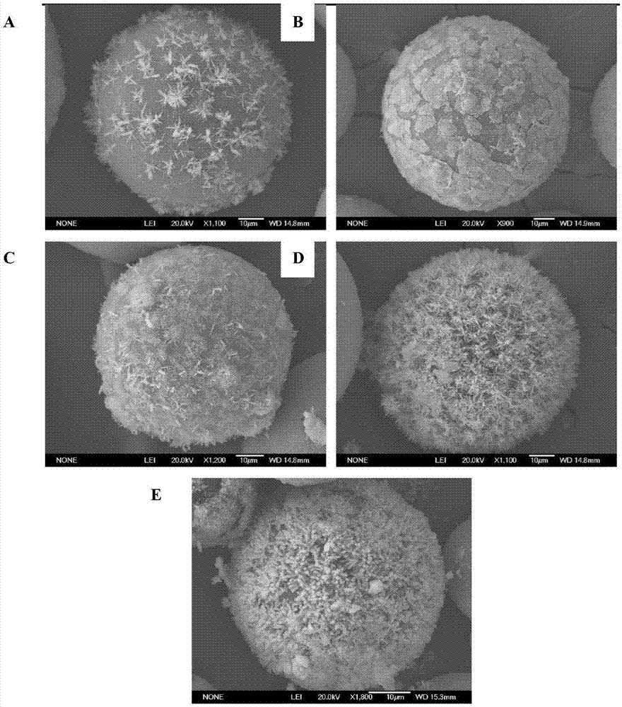 Method for preparing porous resin microsphere surface growth morphology controllable TiO2