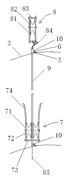 Tension-free cable-laying crossing device