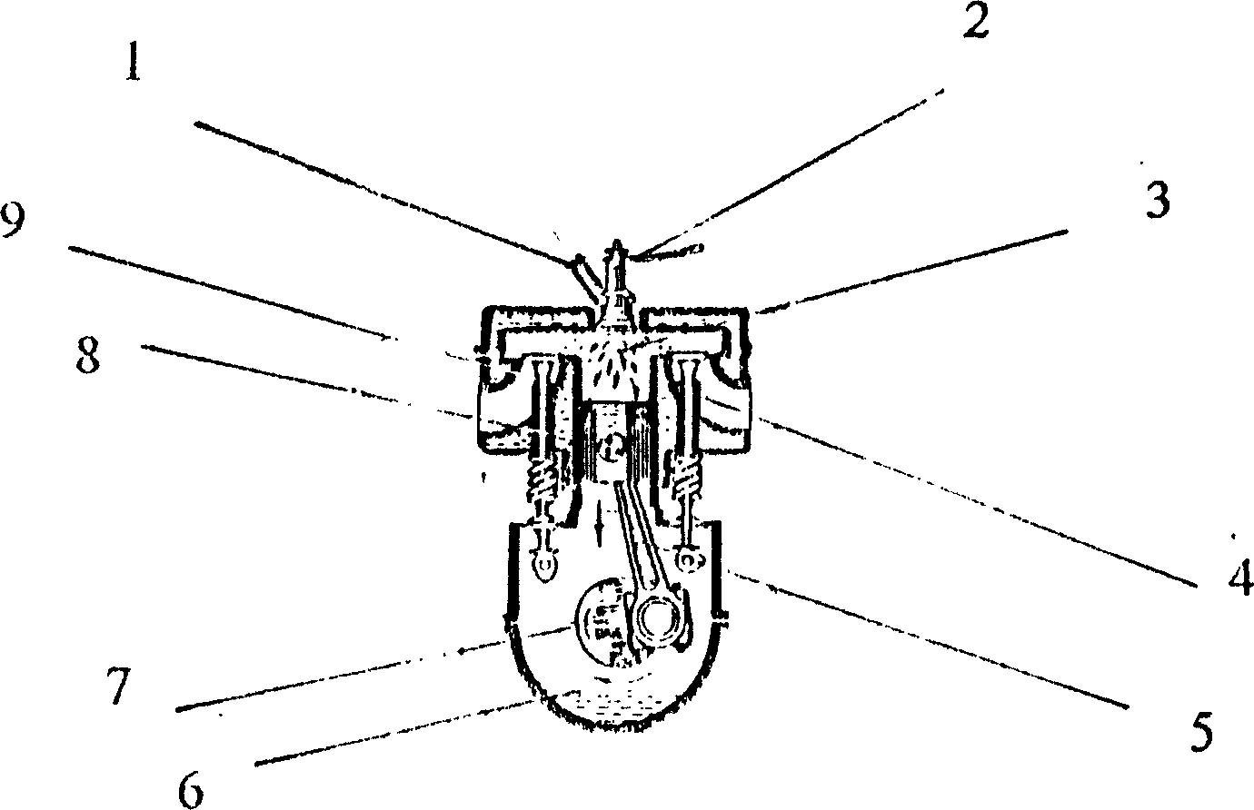 Bistroke ignition type combustible particle internal combustion engine