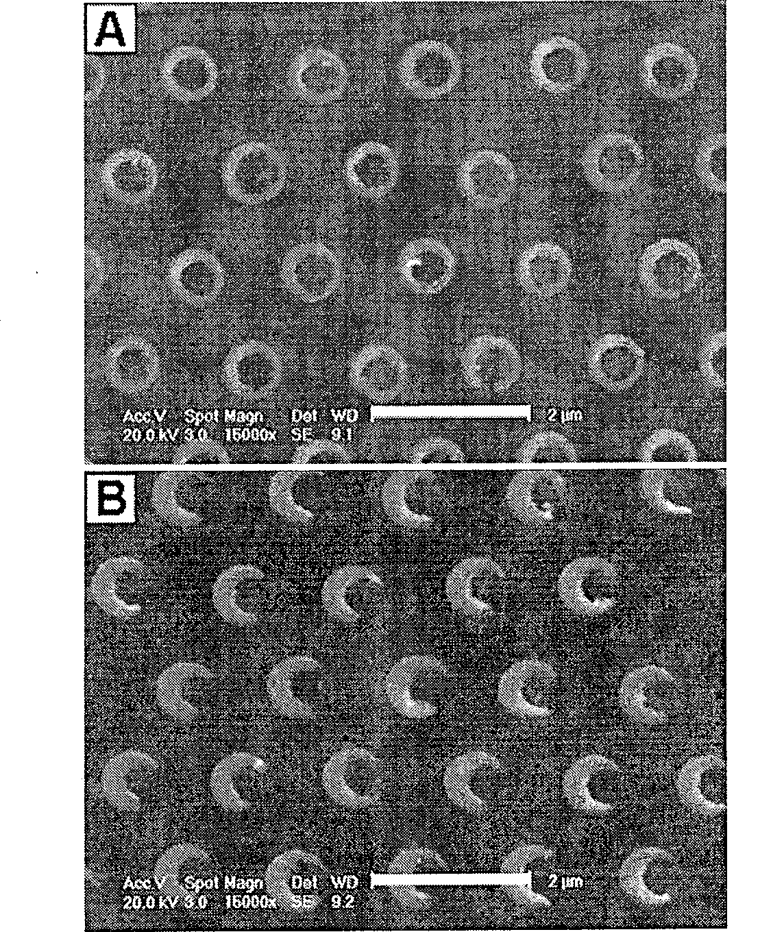 Method for preparing micron/submicron metal ring and open-mouth metal ring