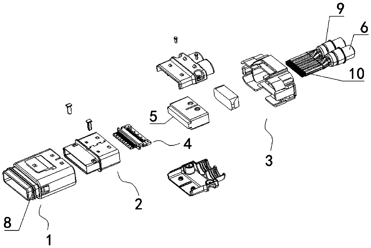 Automobile high-speed wire end connector and connector assembly thereof