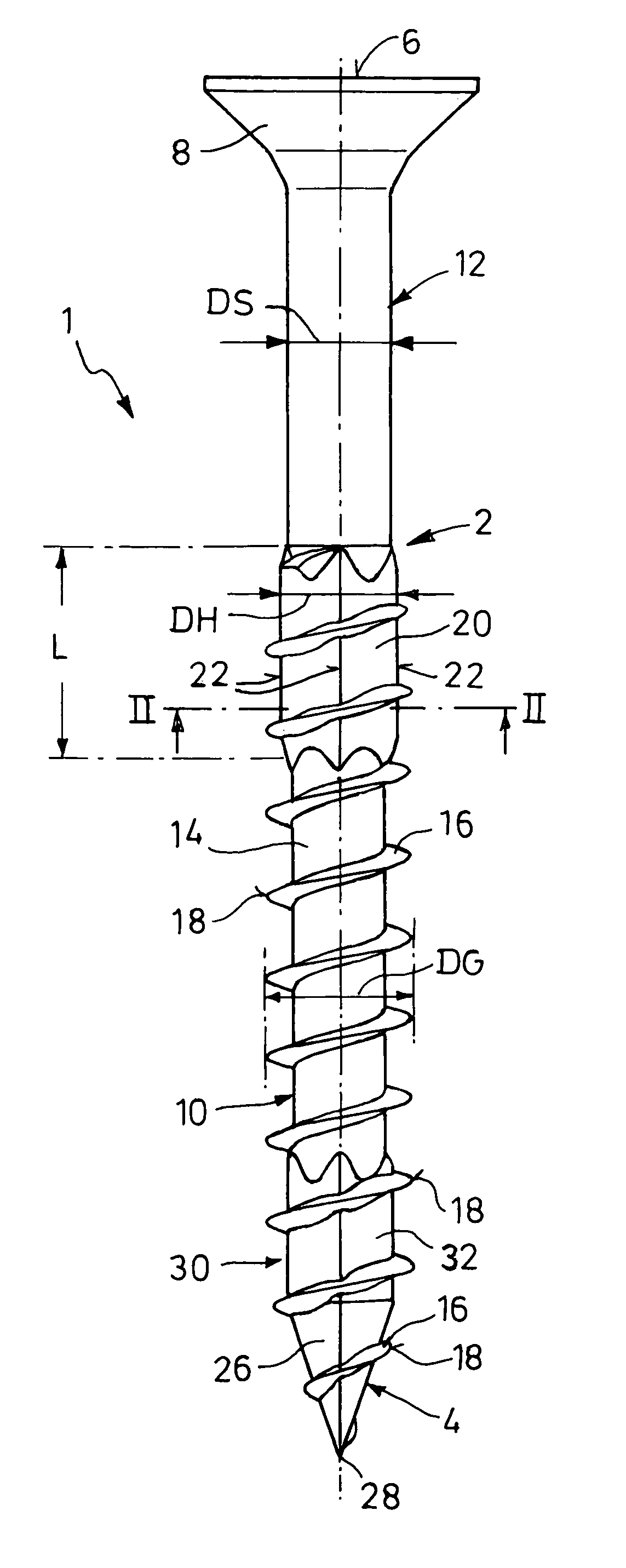 Self-boring and self-tapping screw