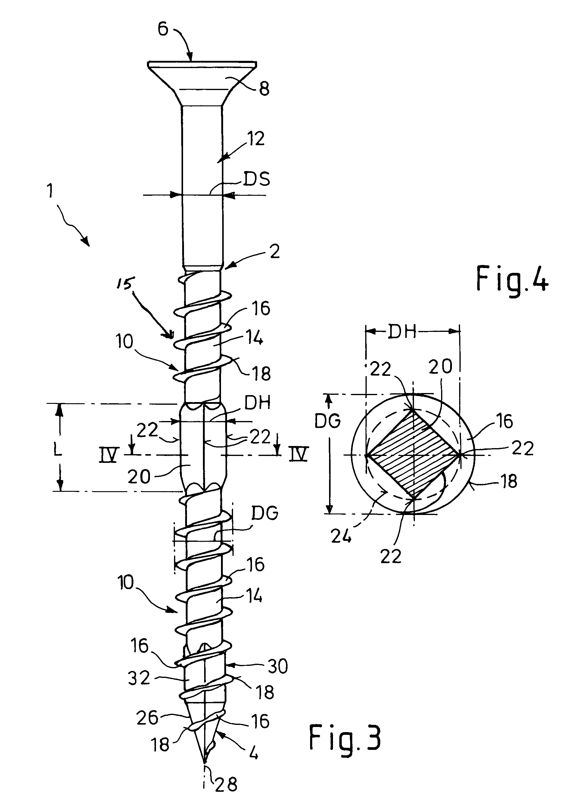 Self-boring and self-tapping screw