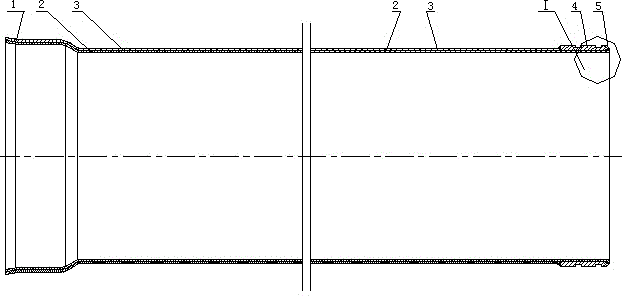 Spigot-and-socket connection type liner steel-plastic composite pipe and production method thereof