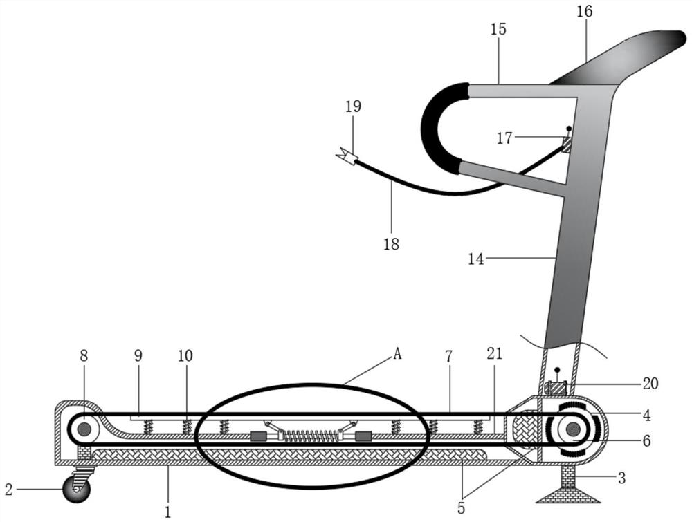 Anti-fall-damage damping electric treadmill