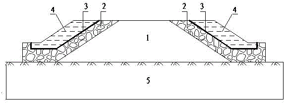 Block stone layer slope protection roadbed with sun shading and ventilation cooling efficacy