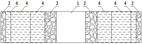 Block stone layer slope protection roadbed with sun shading and ventilation cooling efficacy