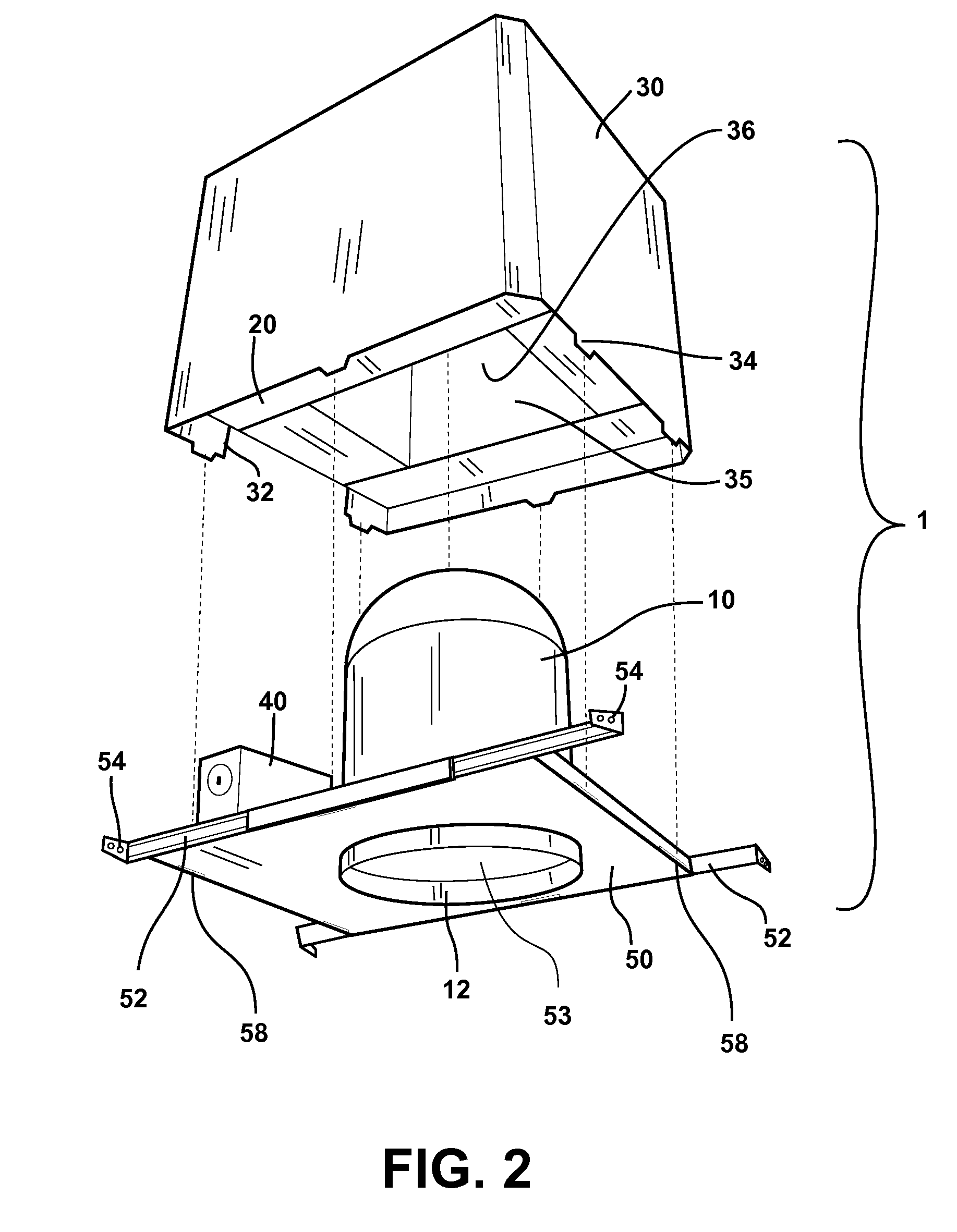 Fire-resistant and noise attenuating recessed lighting assembly