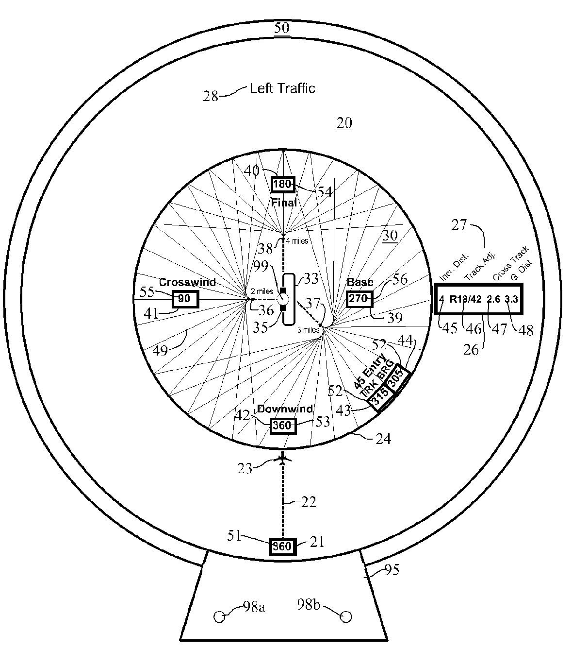 Traffic pattern approach computer