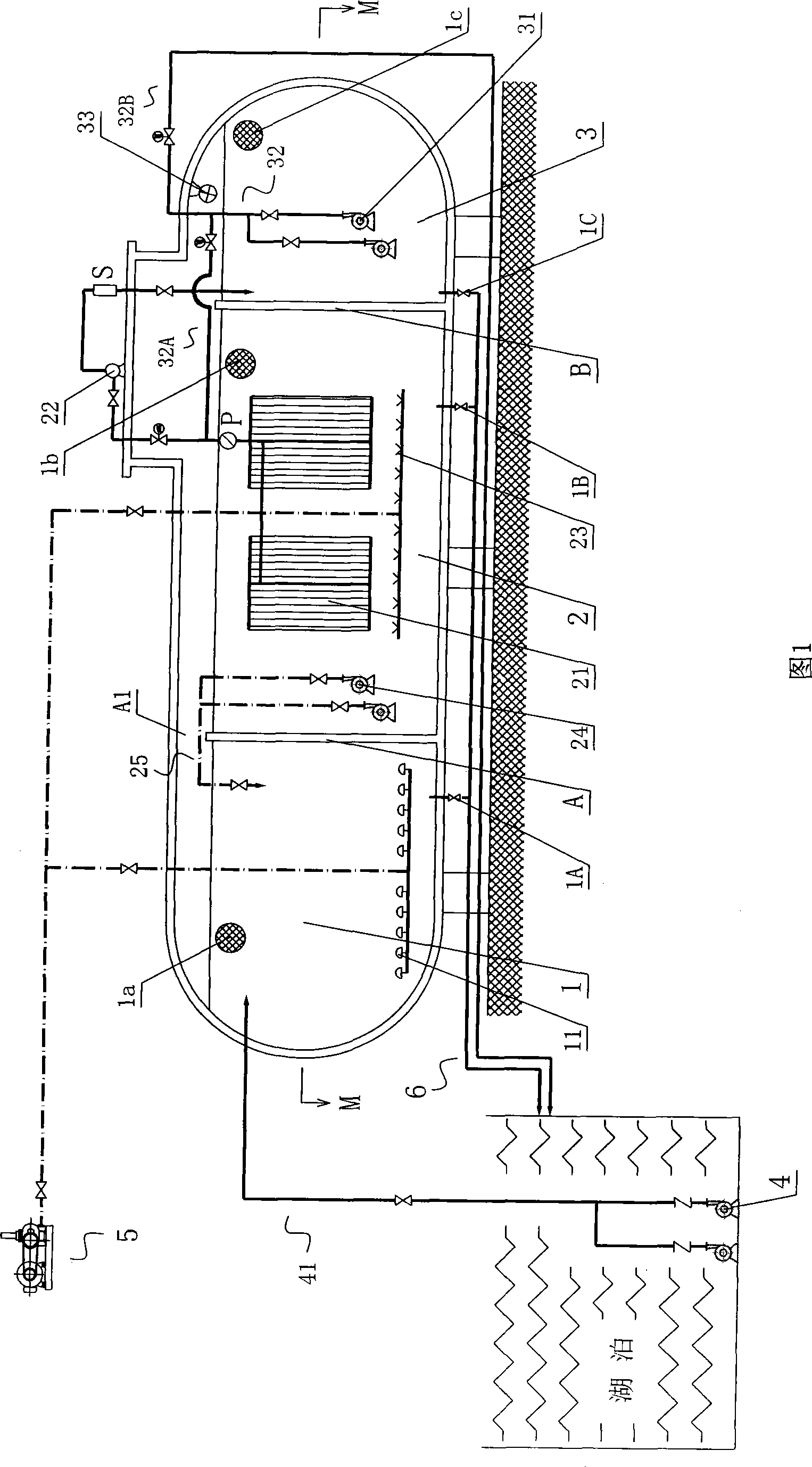 Repair method and device of lake water body