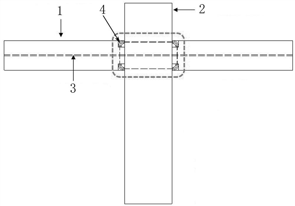 Fabricated flexible concrete frame joint structure with hidden dampers