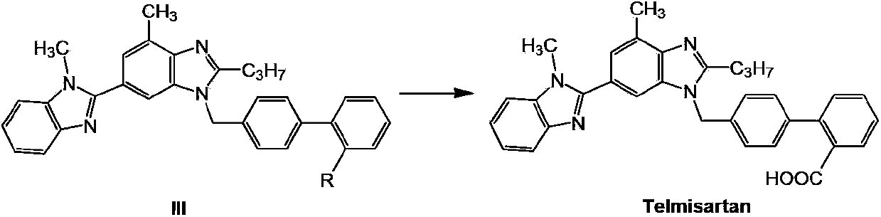 Telmisartan preparation method and intermediate of telmisartan