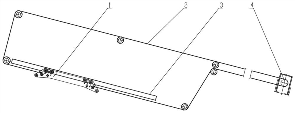 Trolley device for hydraulic ship unloader