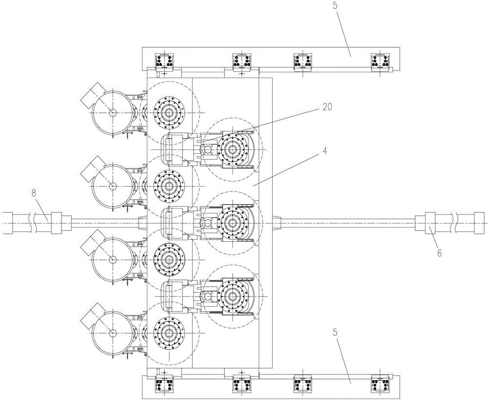 Double-bracing vertical type straightening machine