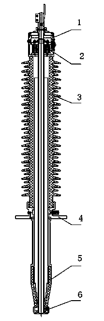 Integral type oil-paper high-voltage bushing