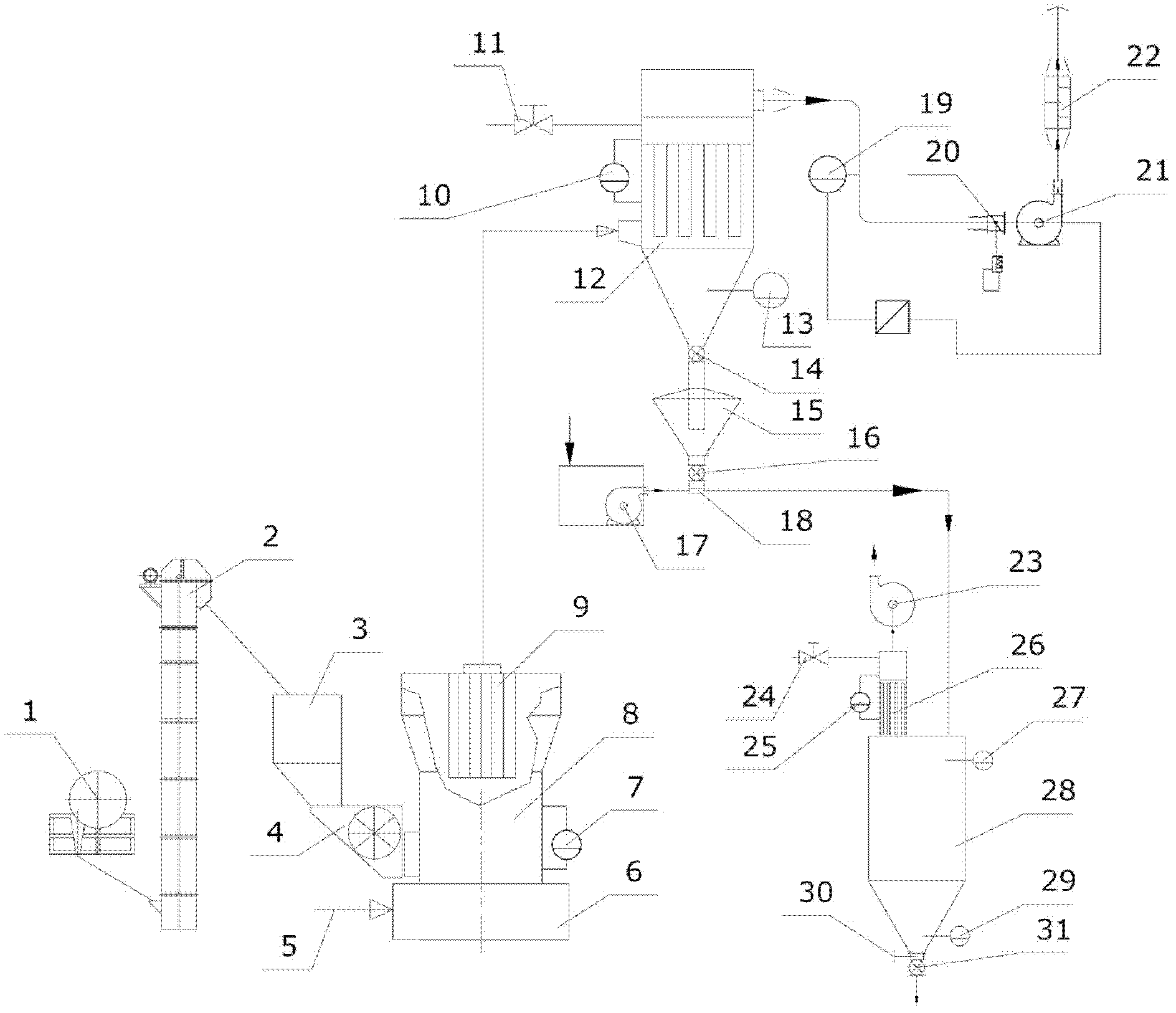 Full-negative-pressure powder processing system