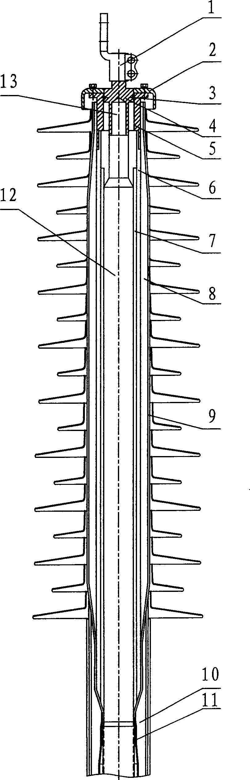 Prefabricated dry-type capacity type cable terminal