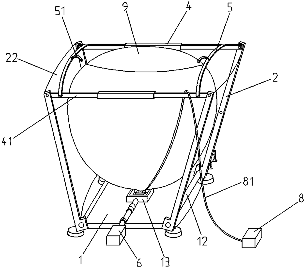 Automatic inflation releasing device of shipborne sounding balloon