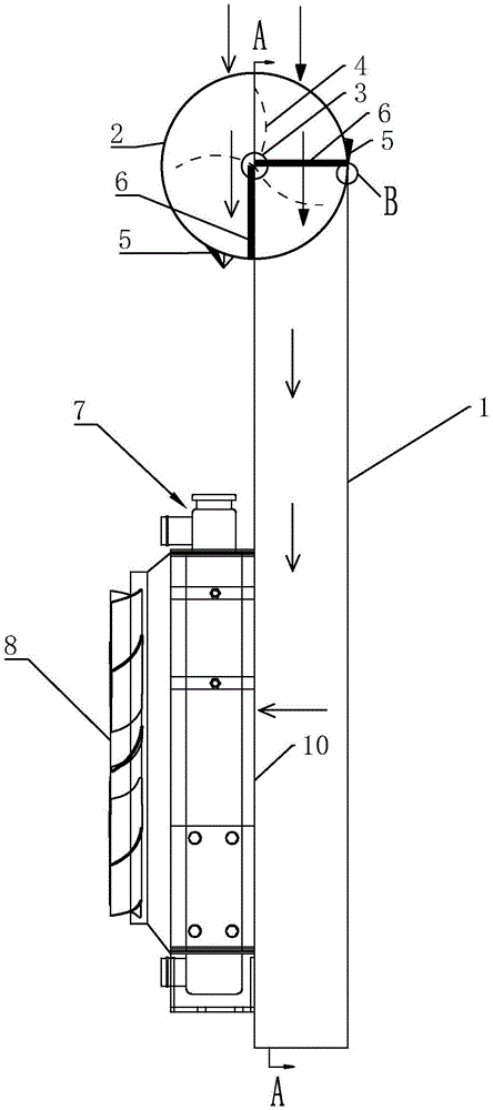 Air dust removal device for radiator and harvester