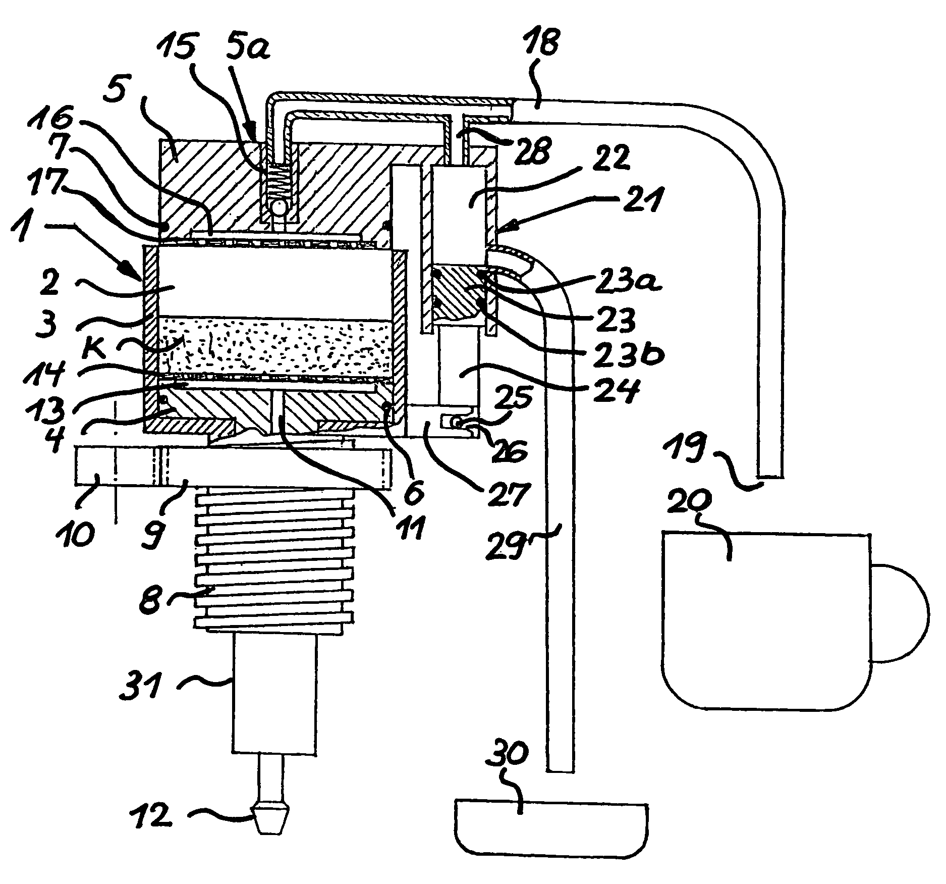 Espresso coffee maker having an espresso brew unit