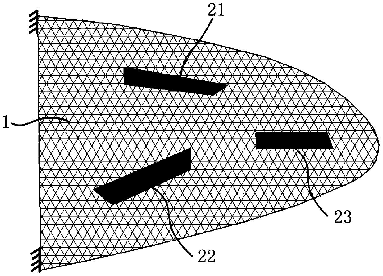 Flexible leading edge structure and design method thereof