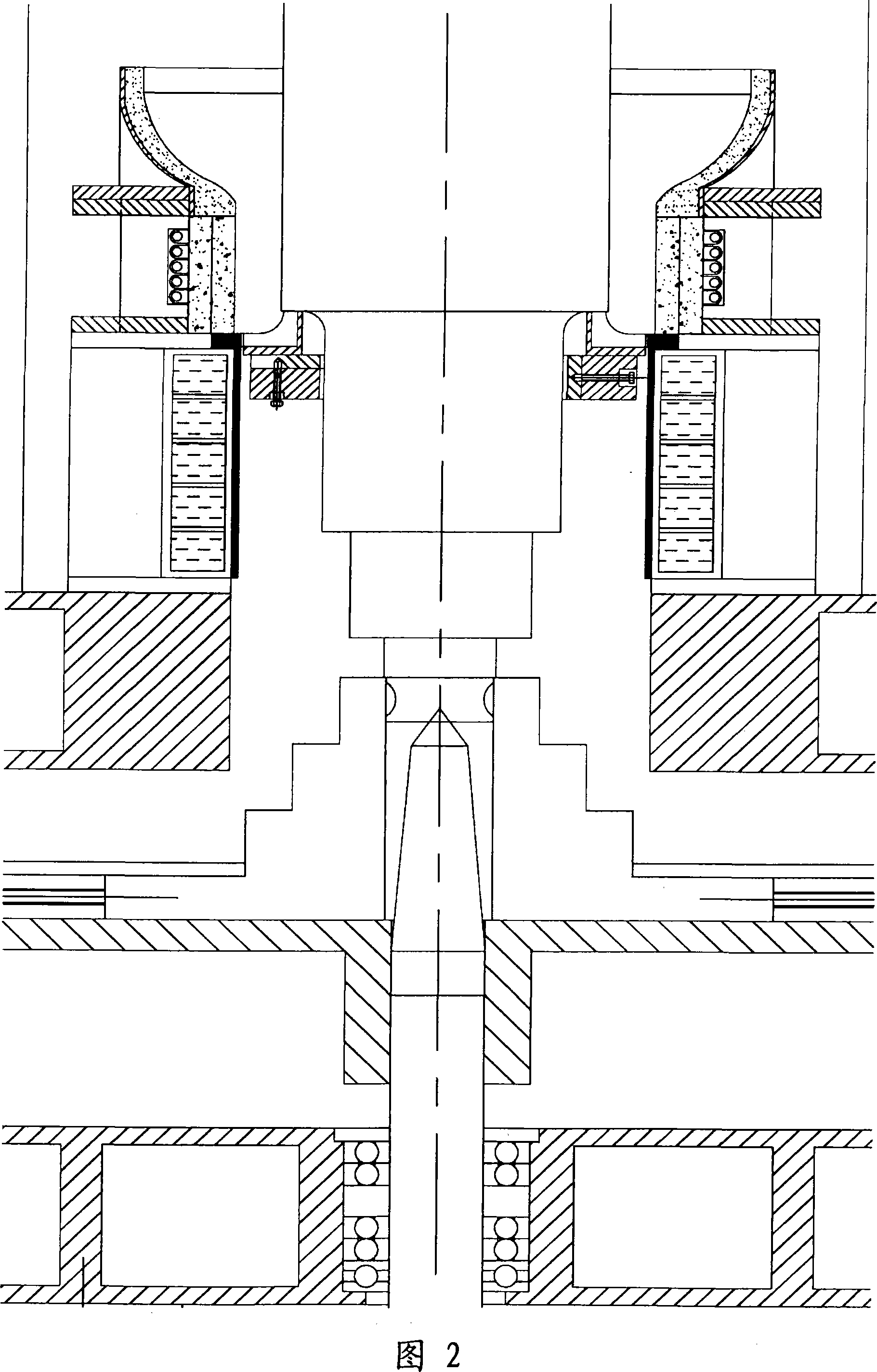 Large-scale shaft products vertical casting and repairing device and using method